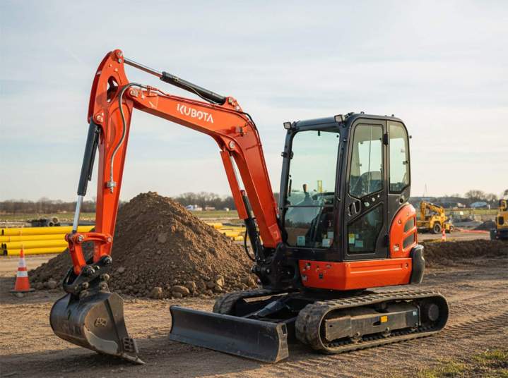 Mini-pelle avec moteur Kubota La Réunion